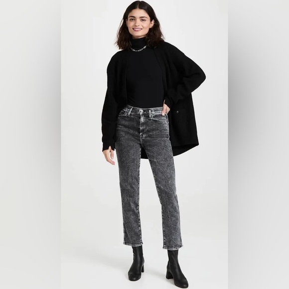 7 For All Mankind Women's High Waist Cropped Straight Jeans - Picture 1 of 9